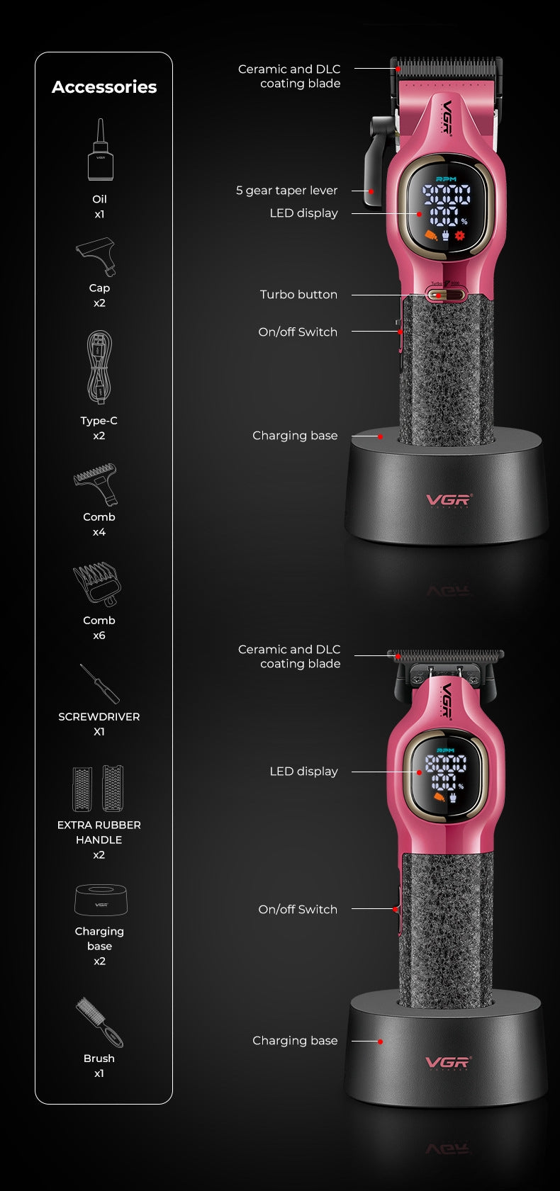 VGR V-886S2 Professional Hair Clipper & Trimmer