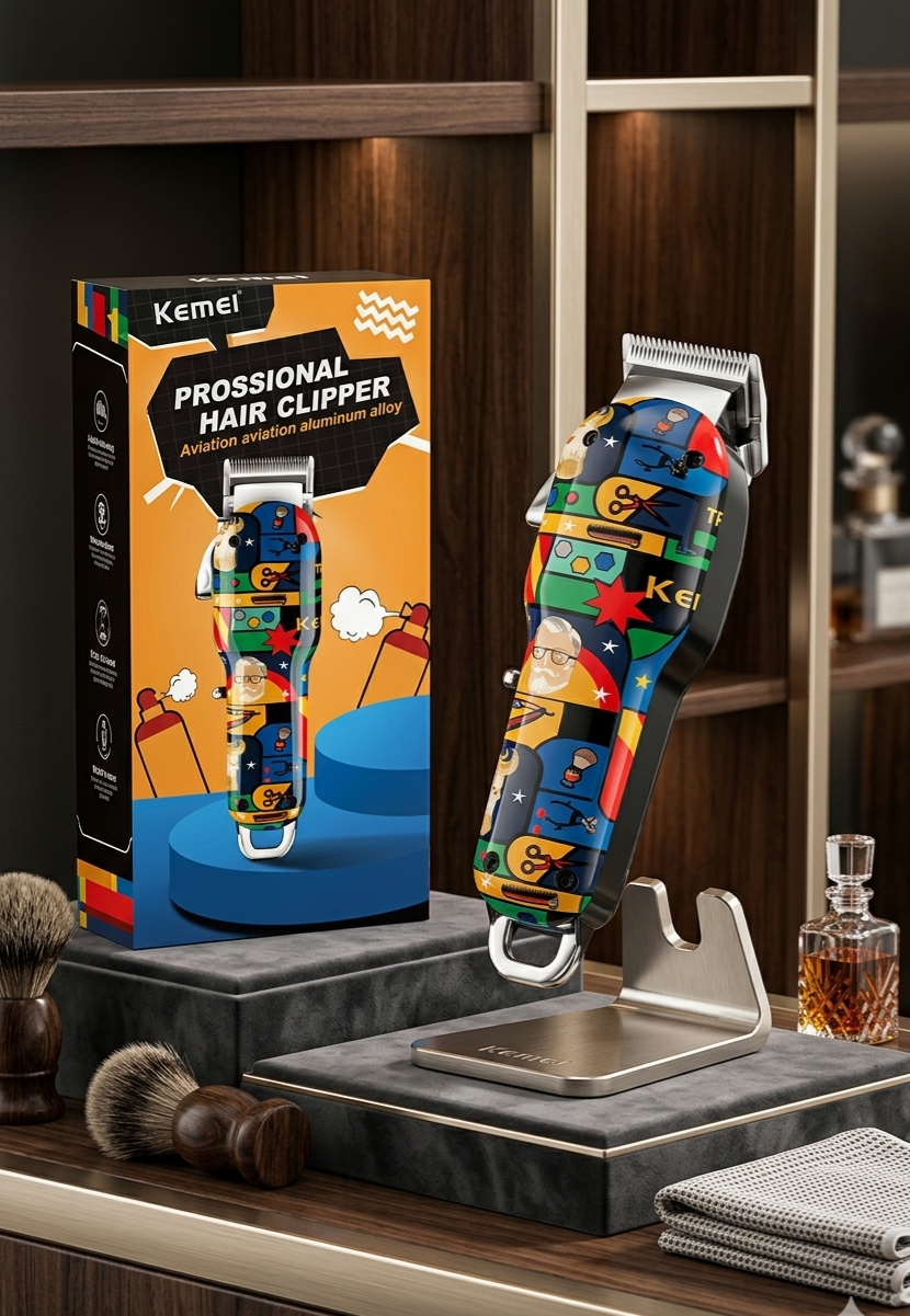 Kemei Professionell Elektrisk Hårklippare – Uppladdningsbar Hårtrimmer för Herr och Barbershop, Modell KM-MAX2092