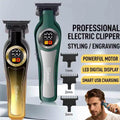 HATTEKER HT-6180 Men's Cordless Electric Hair Clippers - USB Charging LCD Display, Groomer for Home or Travel